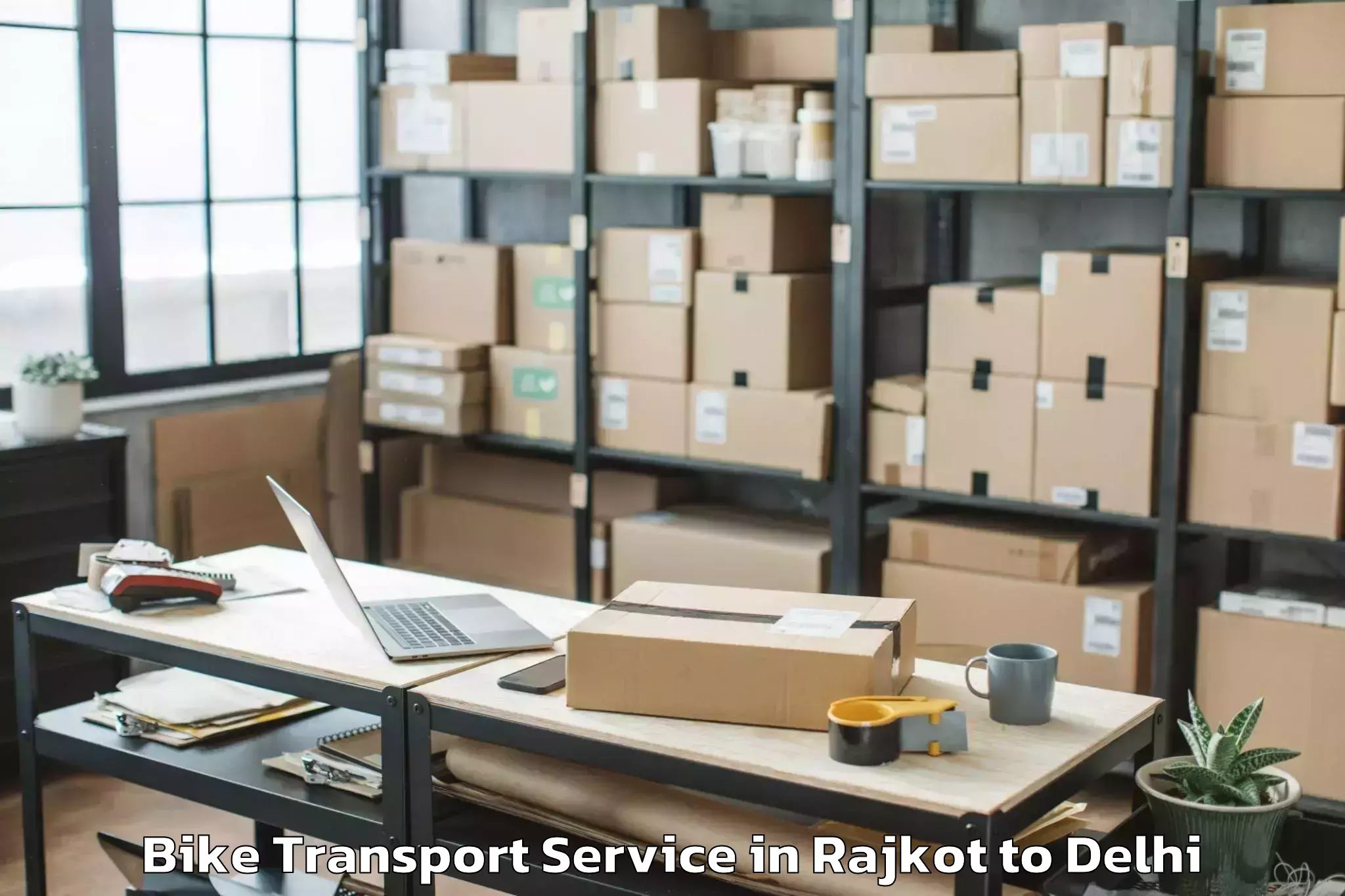 Reliable Rajkot to Najafgarh Bike Transport